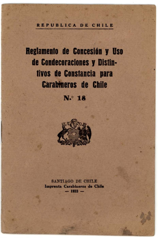 Reglamento N°18 1933